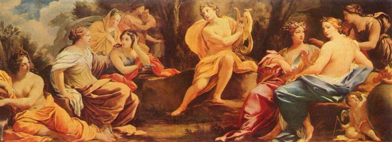 Simon Vouet Apollo and the Muses Norge oil painting art